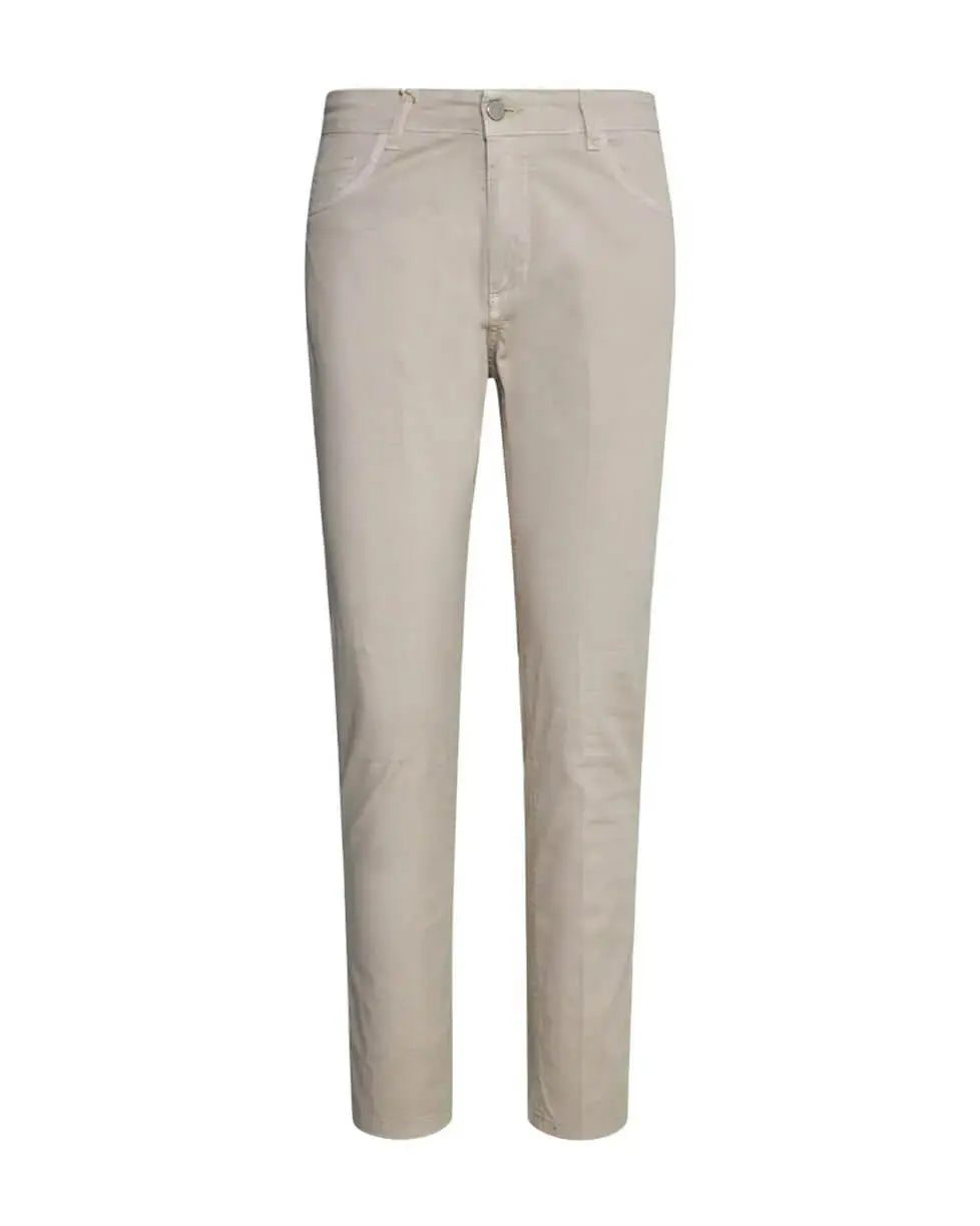 Pantalone cinque tasche a sigaretta in twill di cotone elasticizzato SABBIA DORABELLA