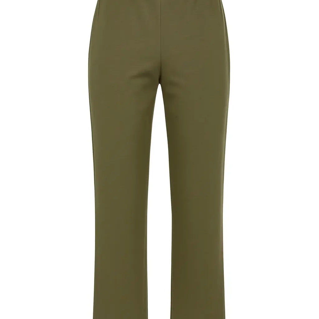 Pantalone comfy  a gamba dritta con vita elastica in punto milano leggero DORABELLA