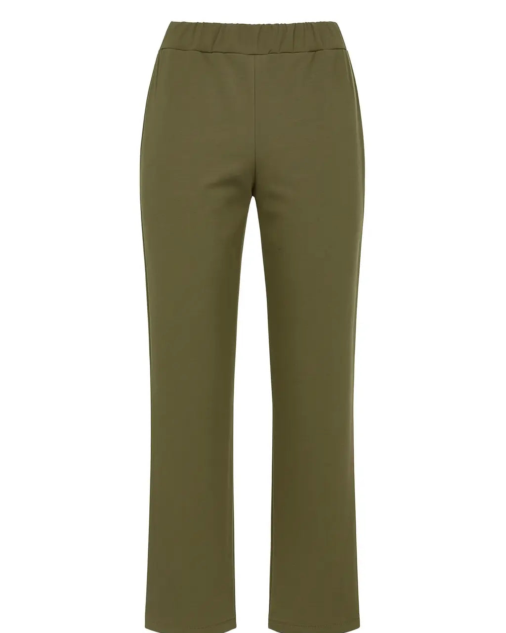 Pantalone comfy  a gamba dritta con vita elastica in punto milano leggero DORABELLA