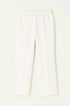 Pantalone comfy  a gamba dritta con vita elastica in punto milano leggero DORABELLA Bianco-58