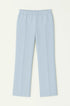 Pantalone comfy  a gamba dritta con vita elastica in punto milano leggero DORABELLA Azzurro-Polvere-58