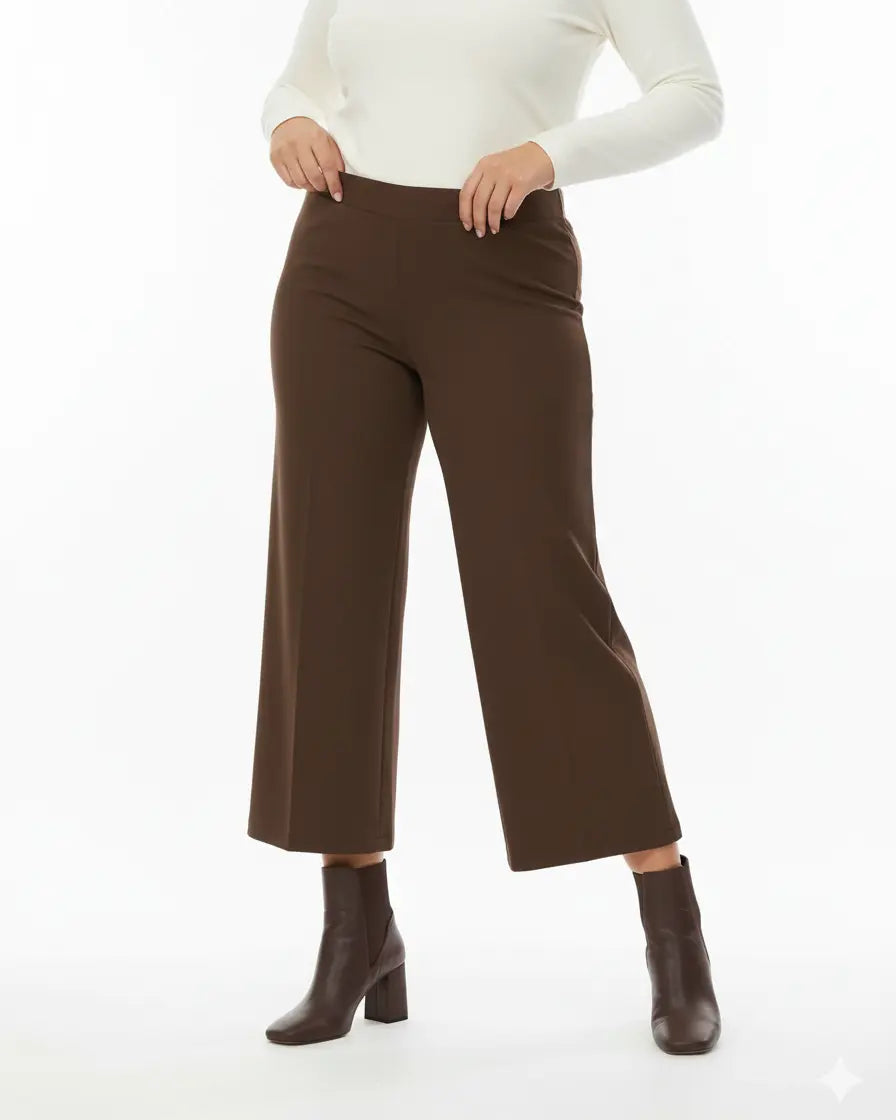 Pantalone comfy cropped con vita elastica MORO DORABELLA