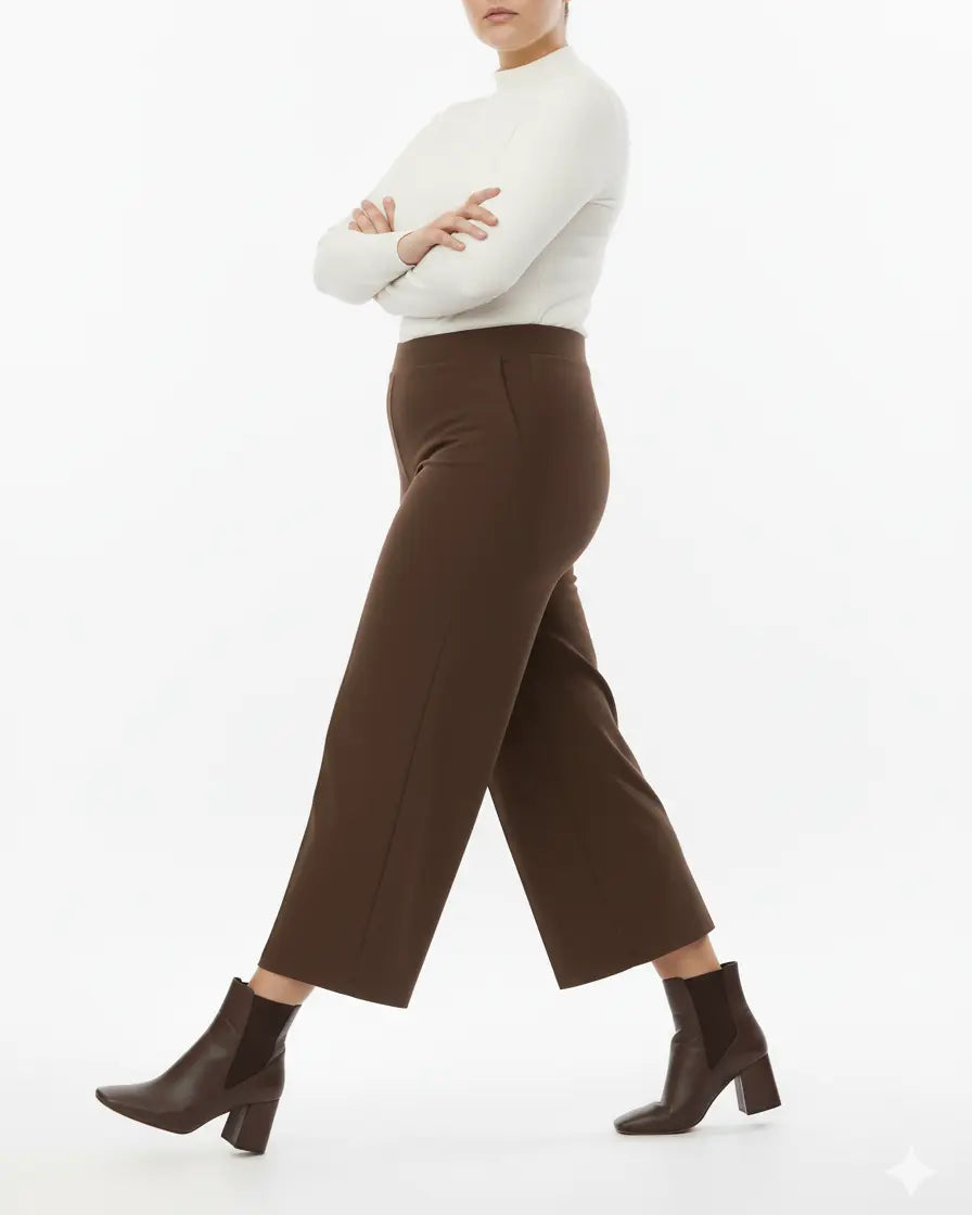 Pantalone comfy cropped con vita elastica MORO DORABELLA