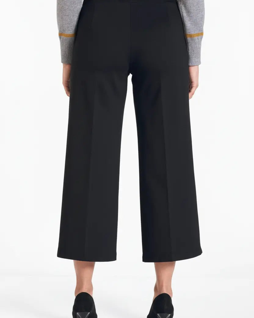 Pantalone comfy cropped con vita elastica NERO DORABELLA