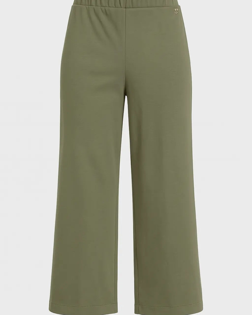 Pantalone comfy cropped con vita elastica in punto milano leggero DORABELLA Militare / 58