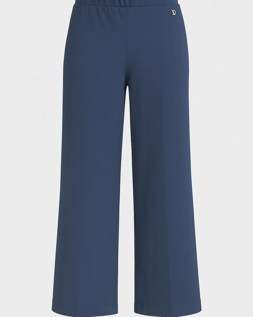 Pantalone comfy cropped con vita elastica in punto milano leggero DORABELLA Blu / 58