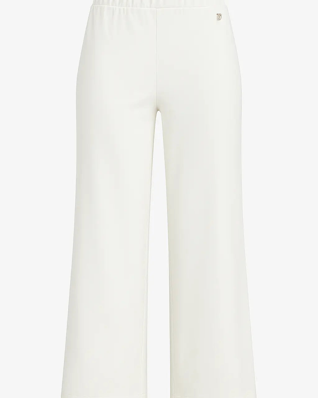 Pantalone comfy cropped con vita elastica in punto milano leggero DORABELLA off-white / 58