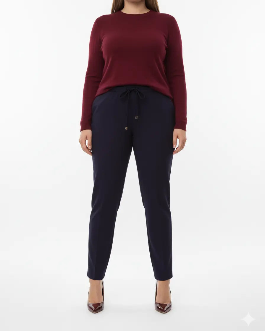 Pantalone comfy dal taglio jogger e coulisse BLU DORABELLA