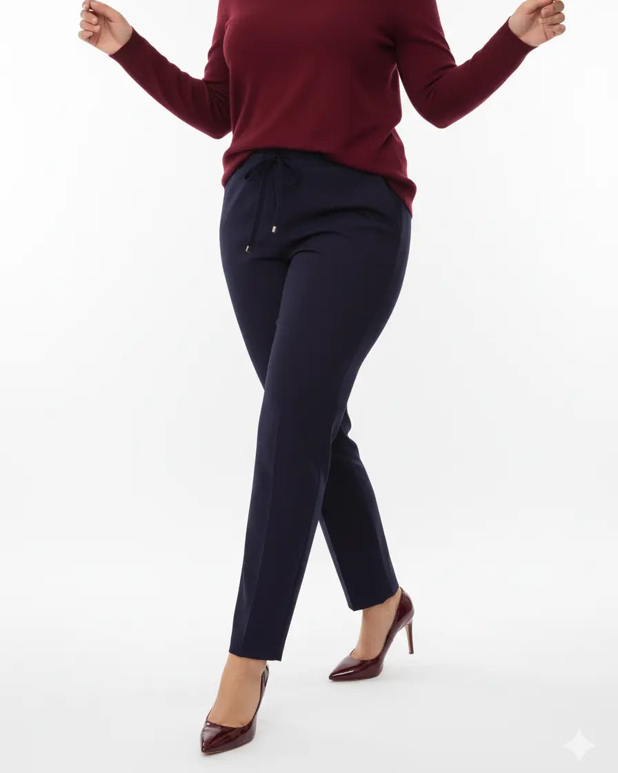 Pantalone comfy dal taglio jogger e coulisse BLU DORABELLA