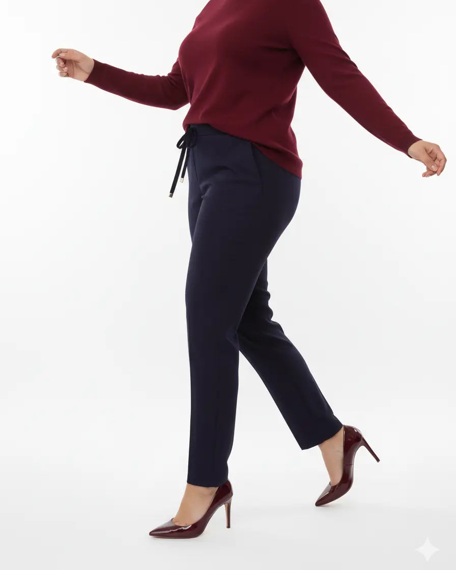 Pantalone comfy dal taglio jogger e coulisse BLU DORABELLA