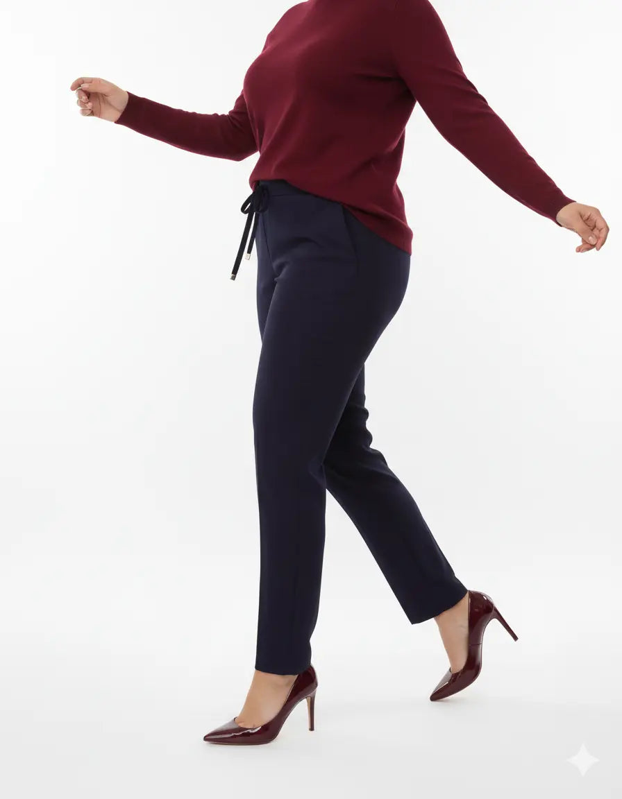 Pantalone comfy dal taglio jogger e coulisse BLU DORABELLA