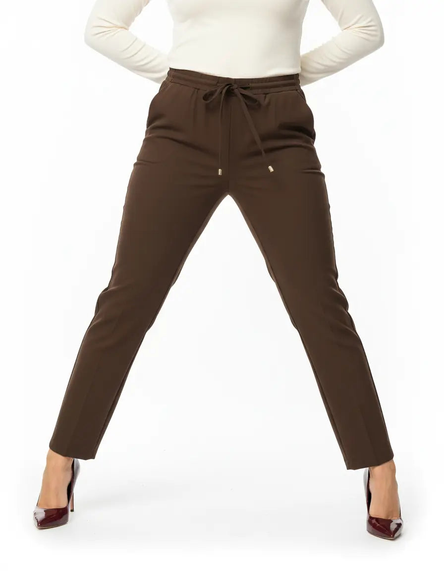 Pantalone comfy dal taglio jogger e coulisse MORO DORABELLA