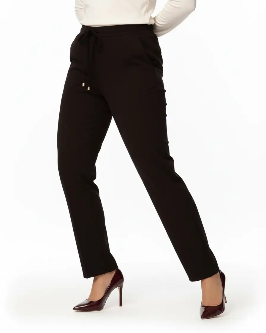 Pantalone comfy dal taglio jogger e coulisse NERO DORABELLA