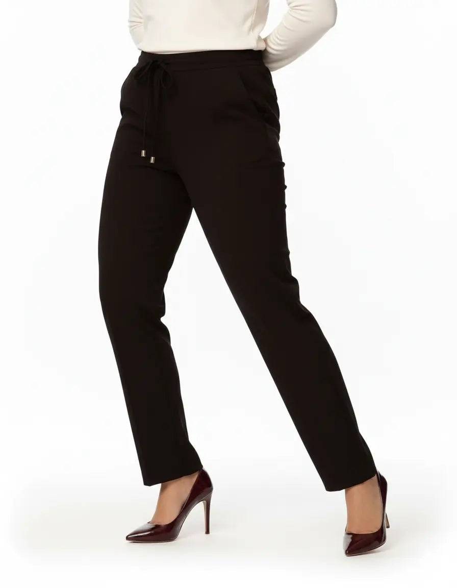 Pantalone comfy dal taglio jogger e coulisse NERO DORABELLA