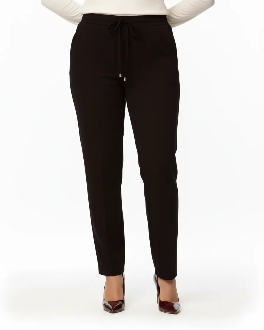 Pantalone comfy dal taglio jogger e coulisse NERO DORABELLA