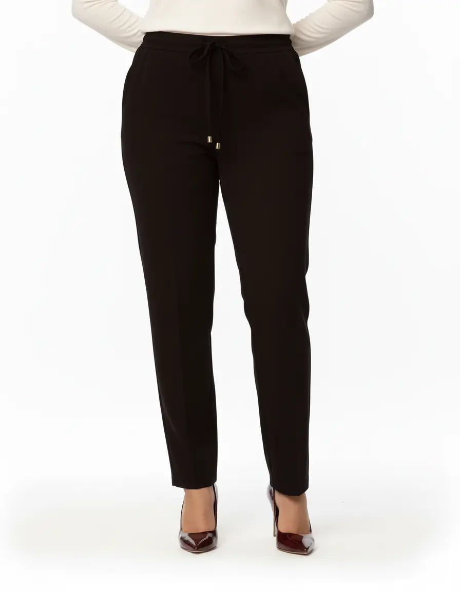 Pantalone comfy dal taglio jogger e coulisse NERO DORABELLA