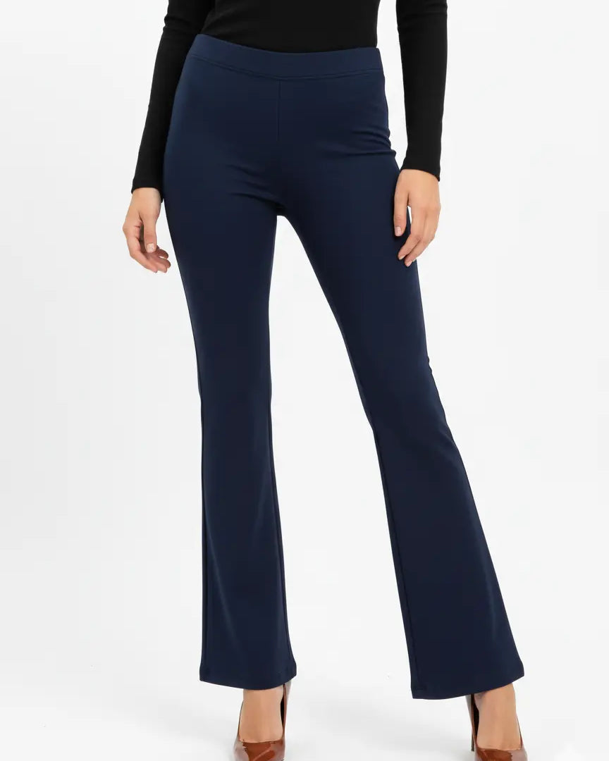 Pantalone comfy flare con vita elastica BLU DORABELLA