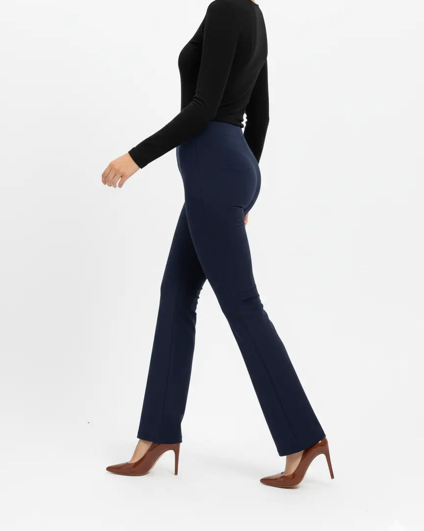 Pantalone comfy flare con vita elastica BLU DORABELLA