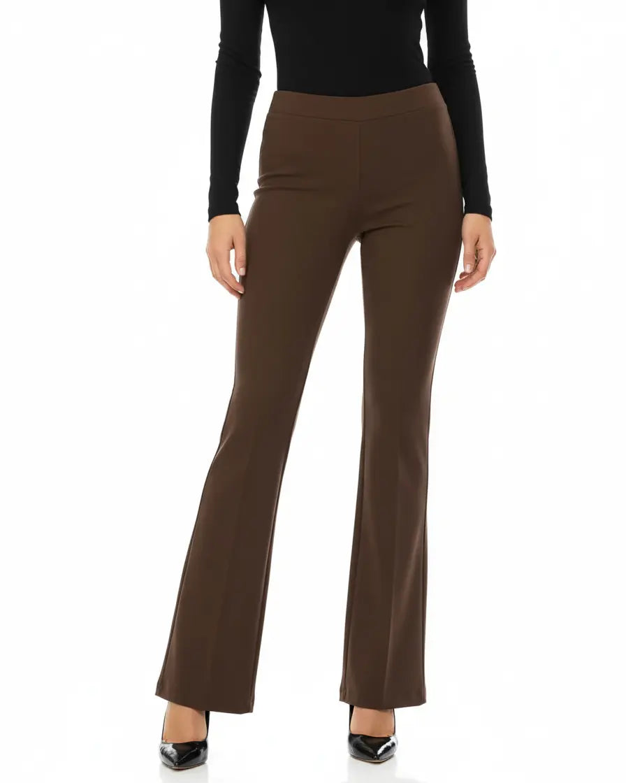 Pantalone comfy flare con vita elastica MORO DORABELLA