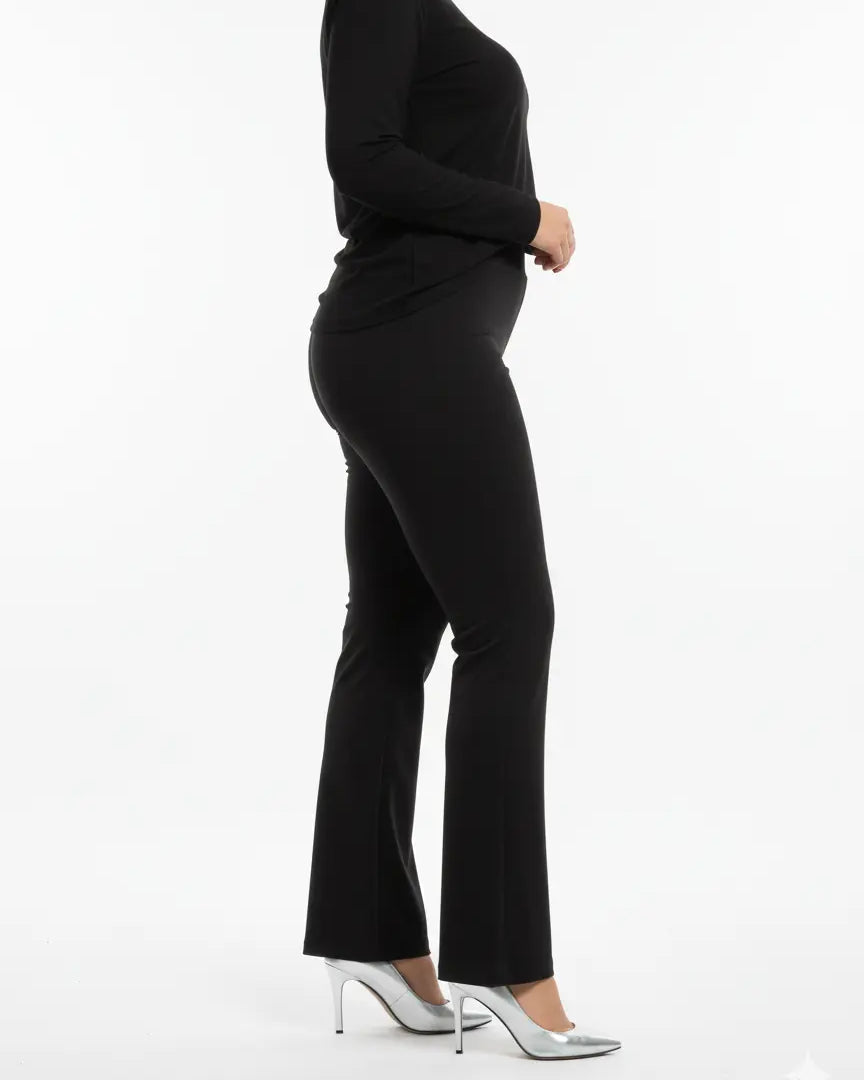 Pantalone comfy flare con vita elastica NERO DORABELLA