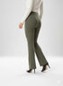 Pantalone comfy flare con vita elastica in punto milano leggero DORABELLA