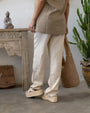 Pantalone con bustino elastico in lino NATURALE DORABELLA
