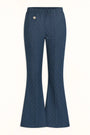 Pantalone con bustino elastico in tessuto chambray di cotone con strass DORABELLA Denim-XXL