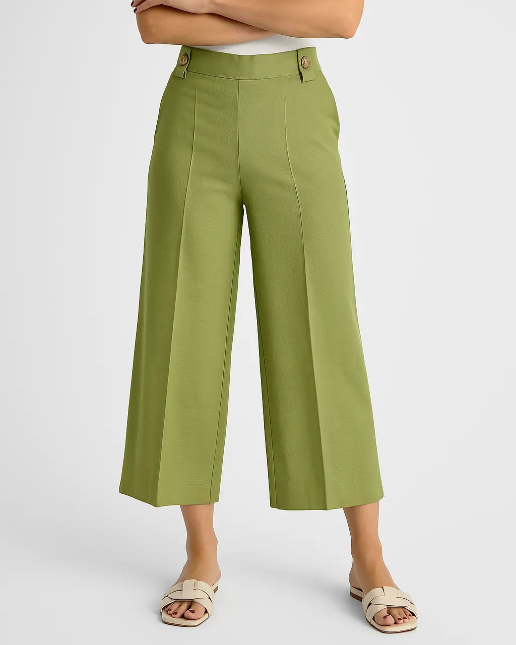 Pantalone con retro bustino elastico e passanti frontali con bottoni DORABELLA PIU'