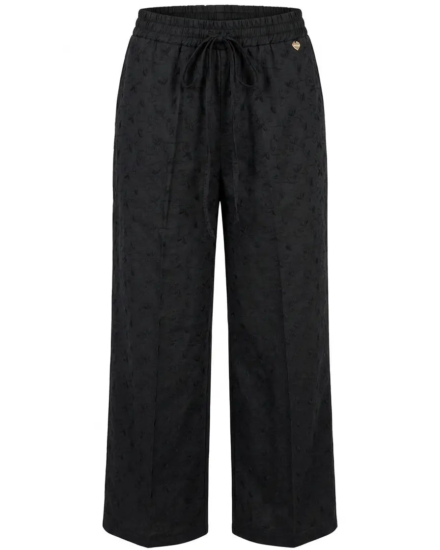 Pantalone con ricami floreali e bustino elastico DORABELLA