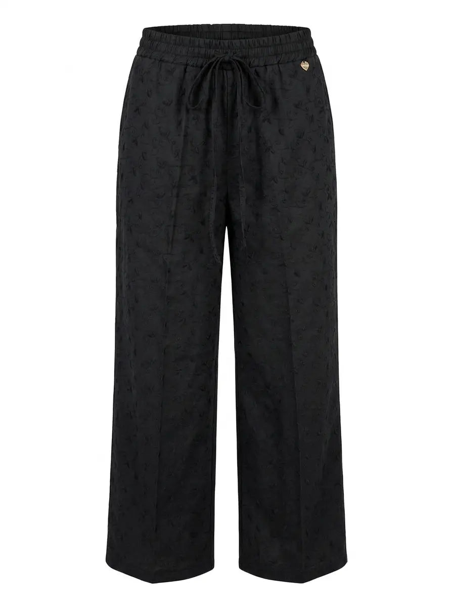 Pantalone con ricami floreali e bustino elastico DORABELLA