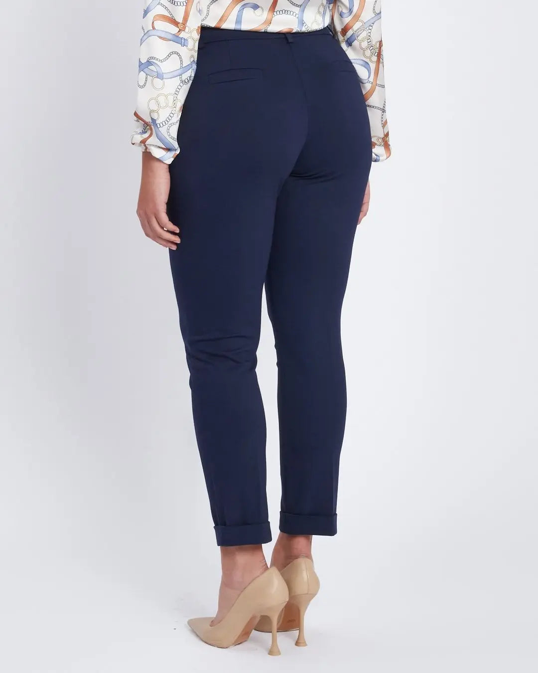 Pantalone con risvolto sul fondo BLU DORABELLA