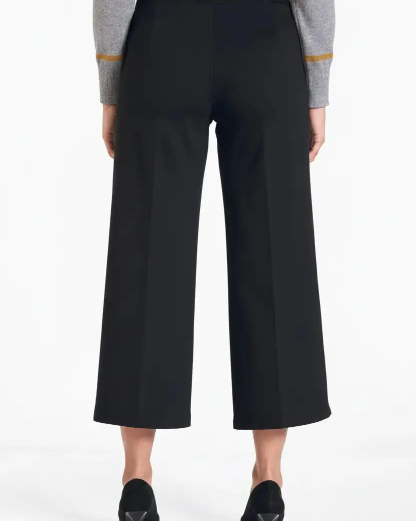Pantalone comfy cropped con vita elastica NERO DORABELLA