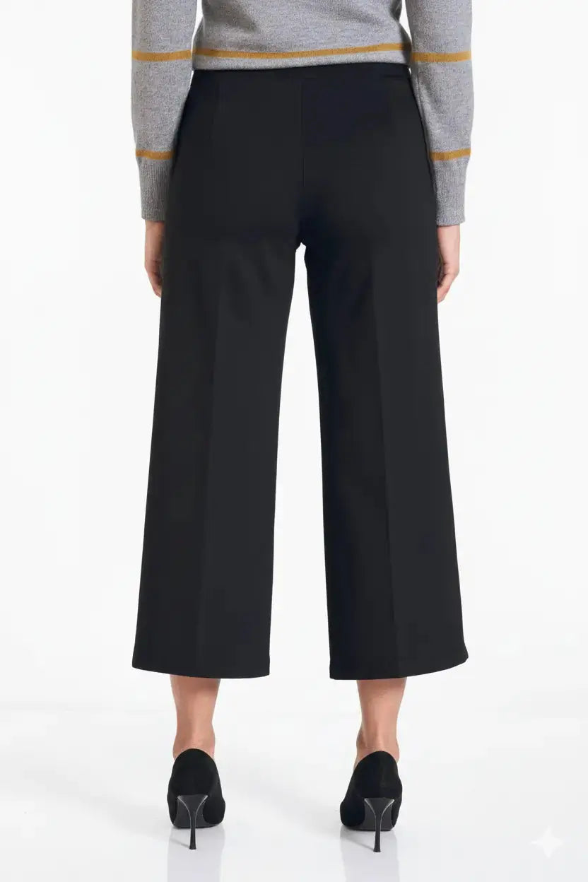 Pantalone comfy cropped con vita elastica NERO DORABELLA