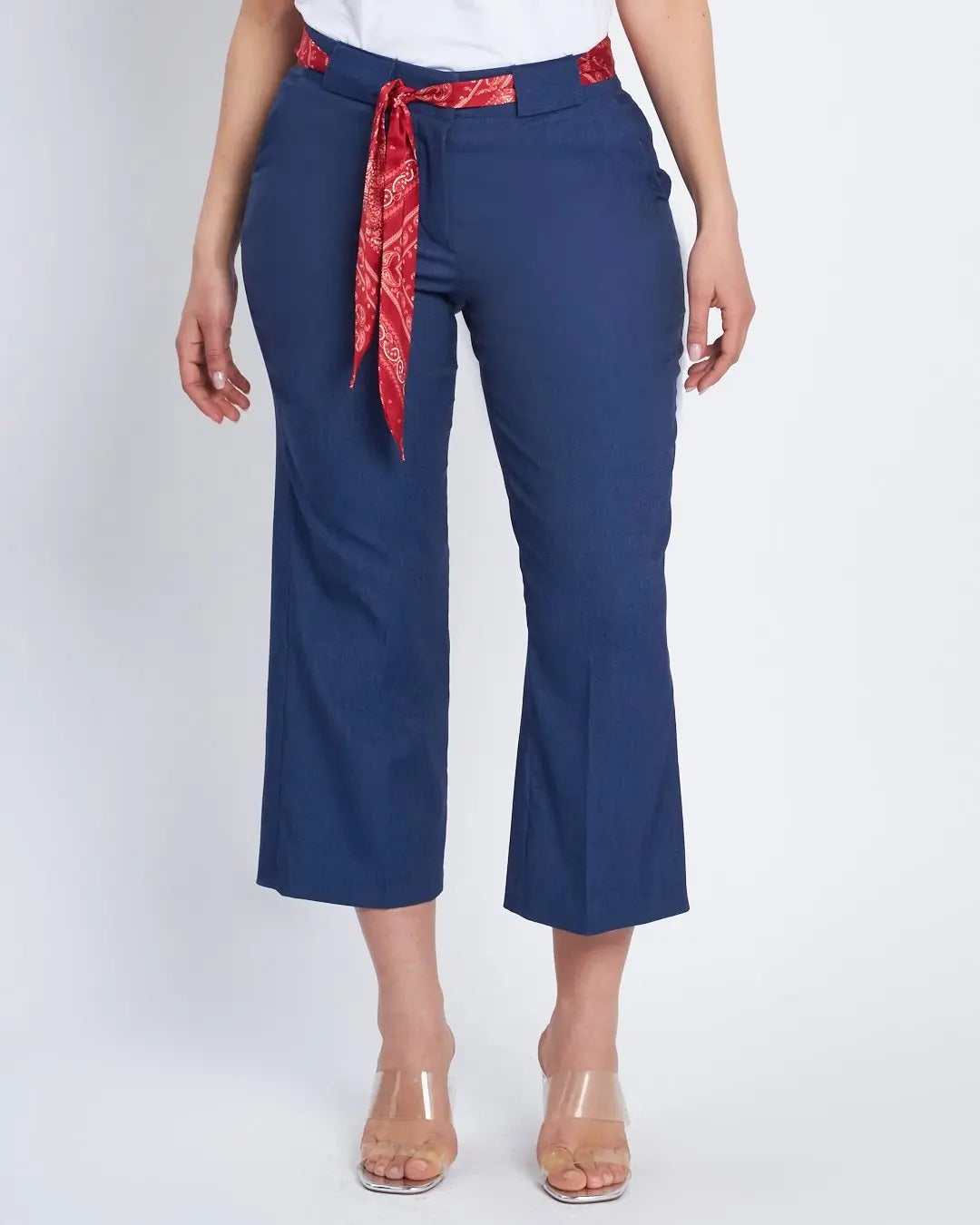 Pantalone cropped con cintura a fantasia DENIM DORABELLA