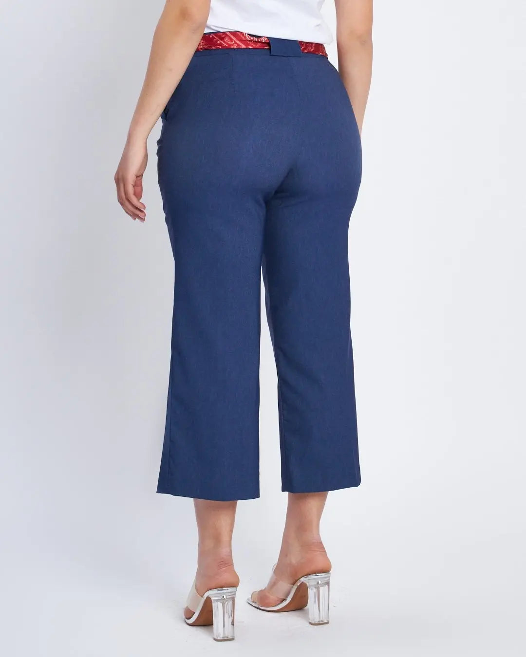 Pantalone cropped con cintura a fantasia DENIM DORABELLA