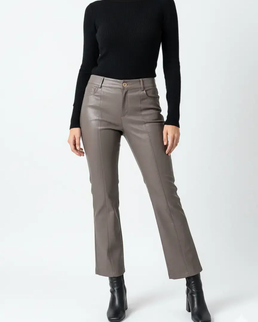 Pantalone eco pelle in tinta unita DORABELLA