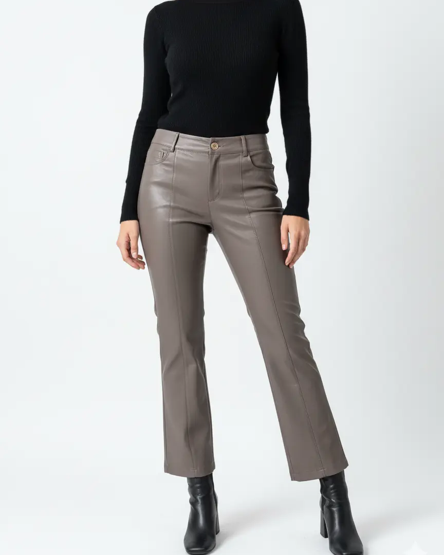 Pantalone eco pelle in tinta unita DORABELLA