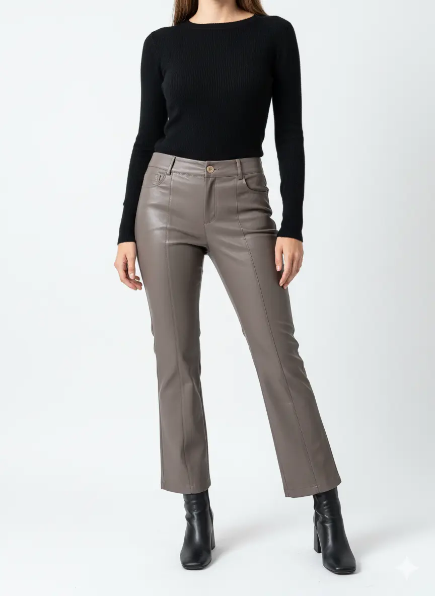 Pantalone eco pelle in tinta unita DORABELLA