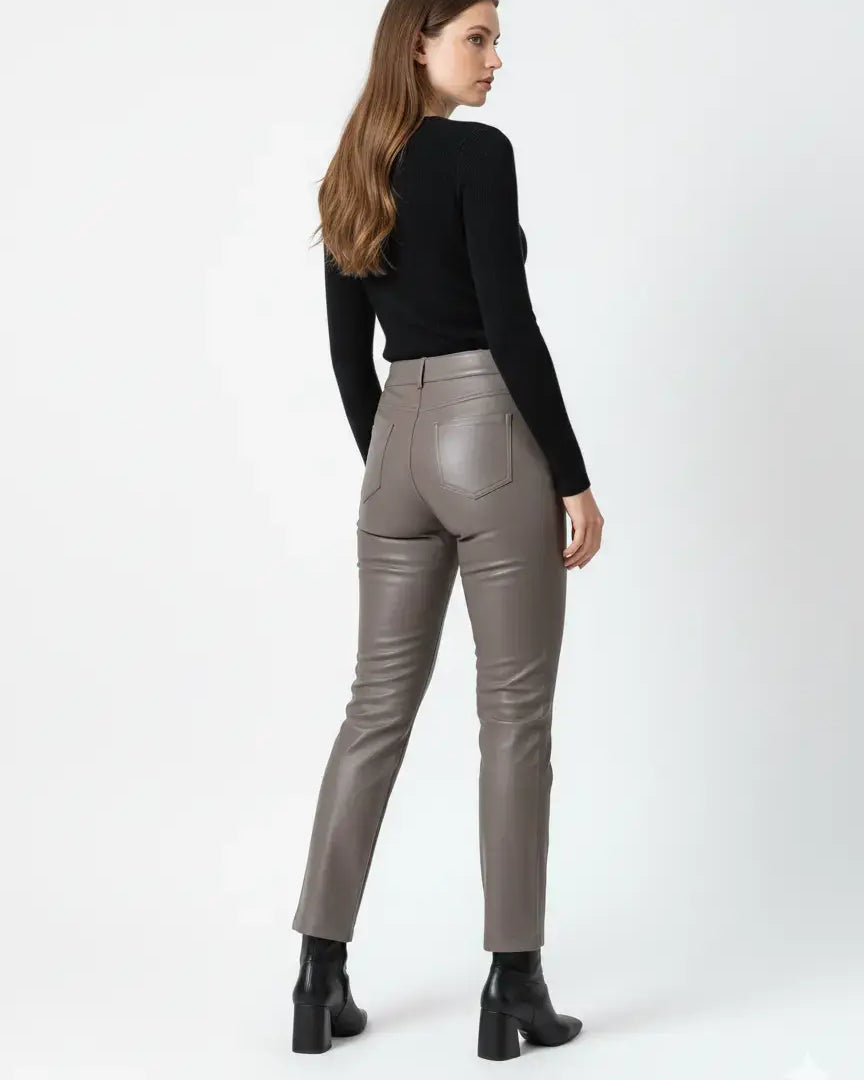 Pantalone eco pelle in tinta unita DORABELLA