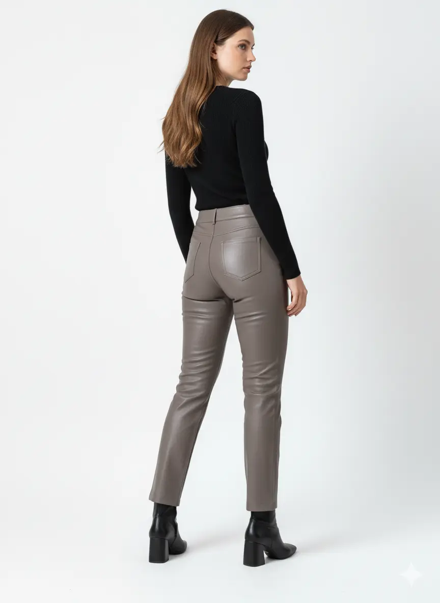 Pantalone eco pelle in tinta unita DORABELLA