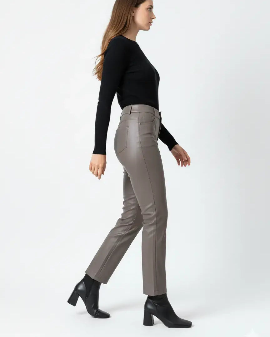 Pantalone eco pelle in tinta unita DORABELLA