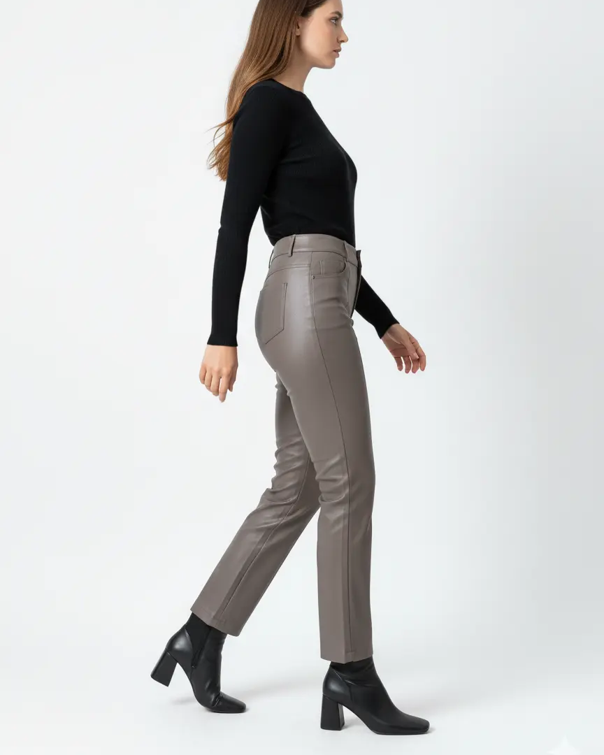 Pantalone eco pelle in tinta unita DORABELLA