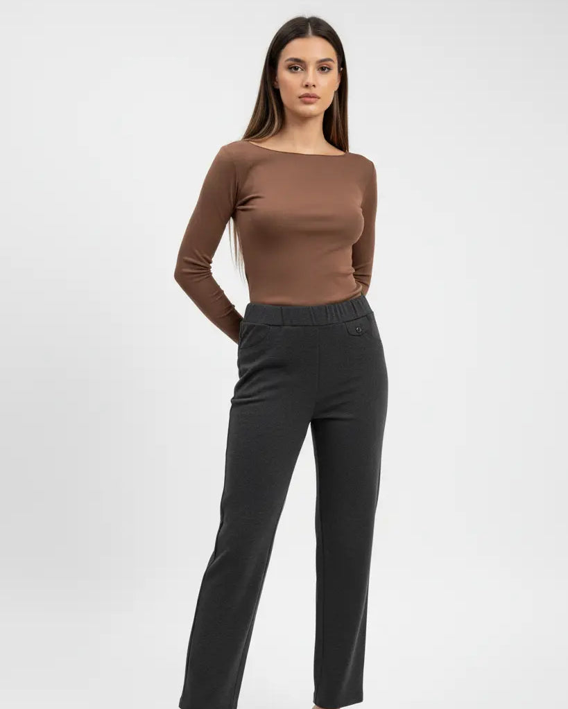 Pantalone elasticizzato gamba dritta DORABELLA