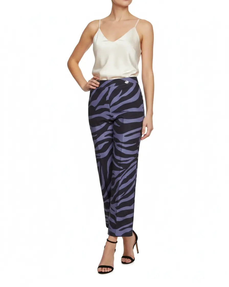 Pantalone fantasia animalier NERO-C.D.ZUCCHERO IRONICA