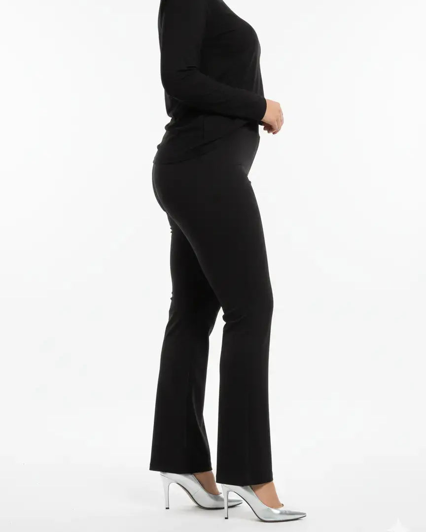 Pantalone comfy flare con vita elastica NERO DORABELLA