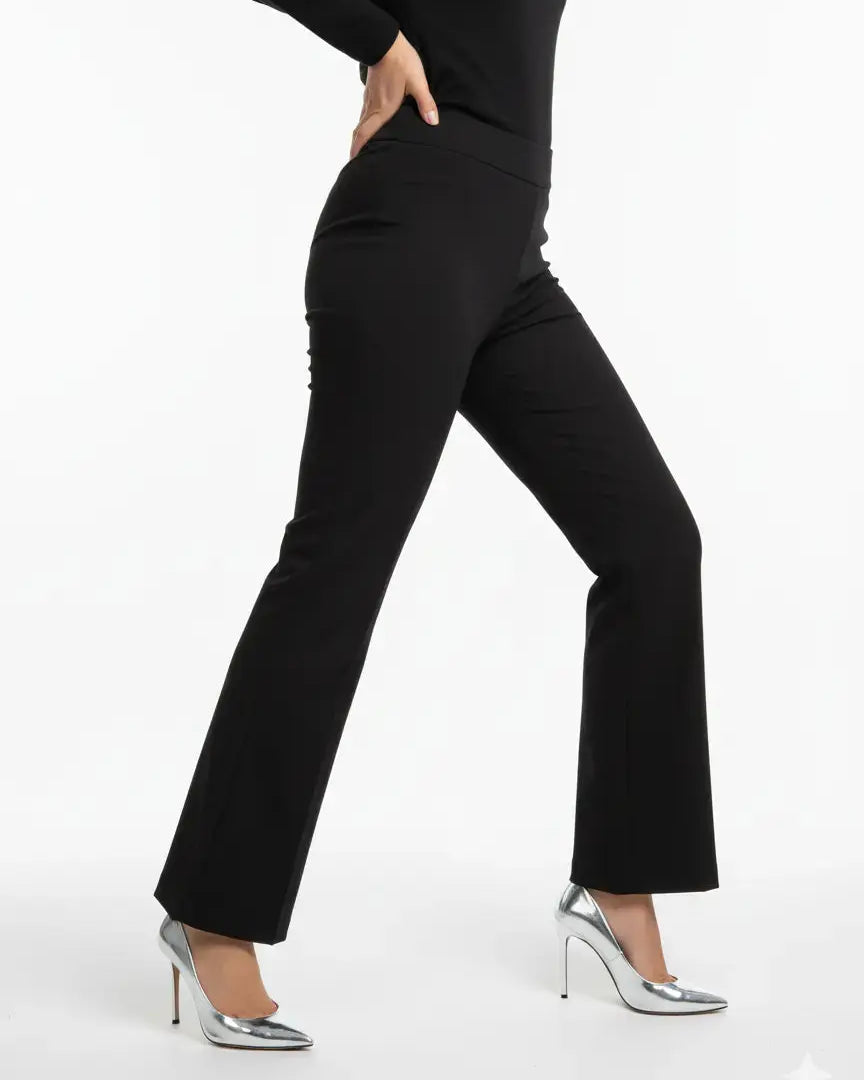 Pantalone comfy flare con vita elastica NERO DORABELLA