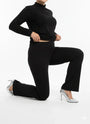 Pantalone comfy flare con vita elastica NERO DORABELLA