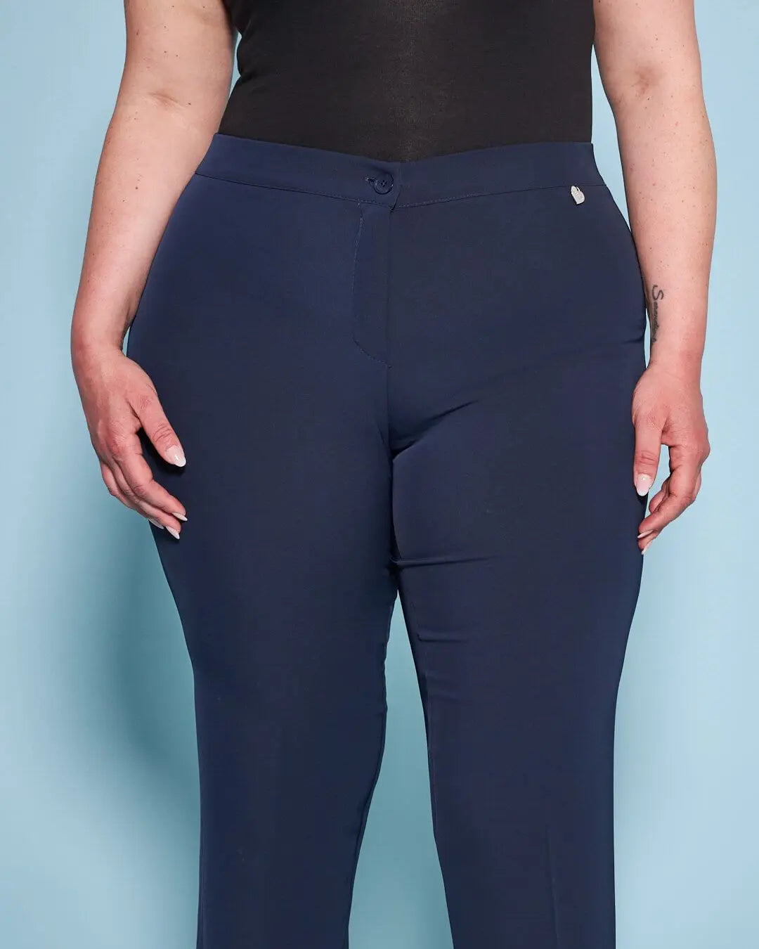 Pantalone fluido in cady BLU DORABELLA PIU'