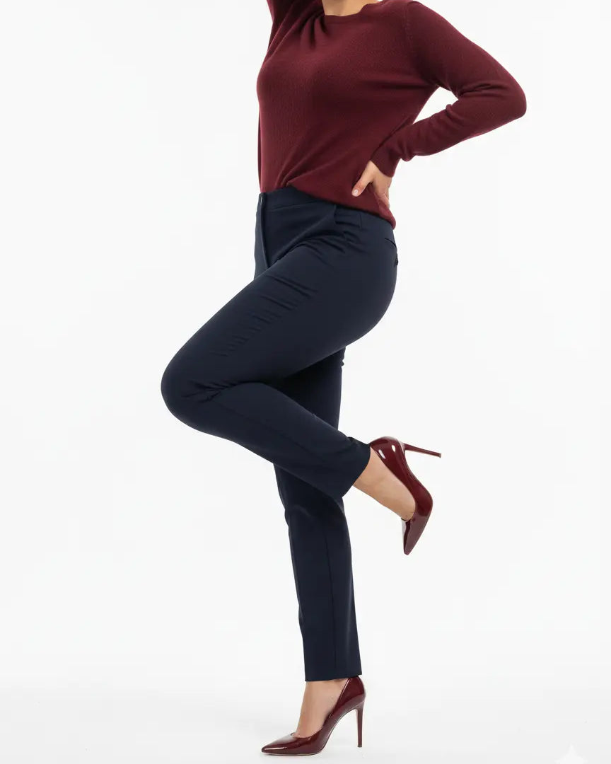 Pantalone gamba a sigaretta con bustino e bottone DORABELLA