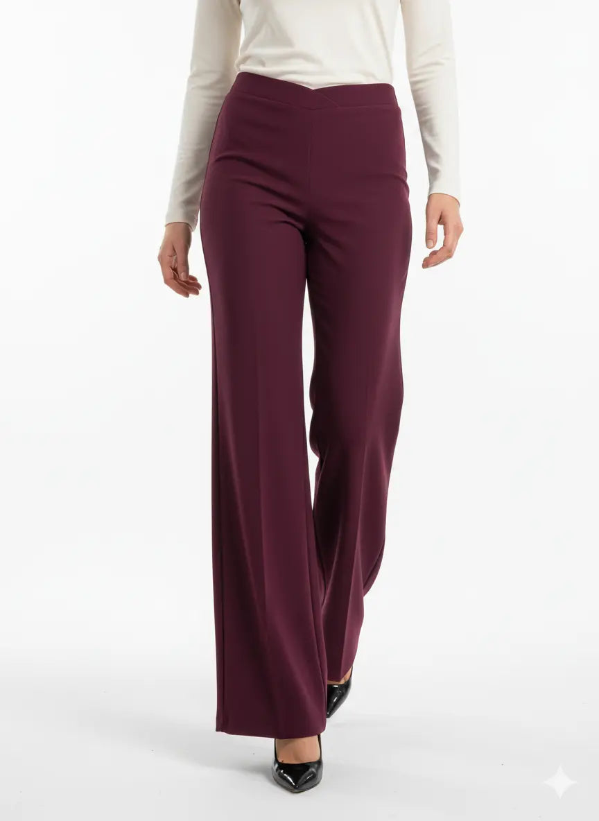 Pantalone gamba ampia a tinta unita DORABELLA PIU'